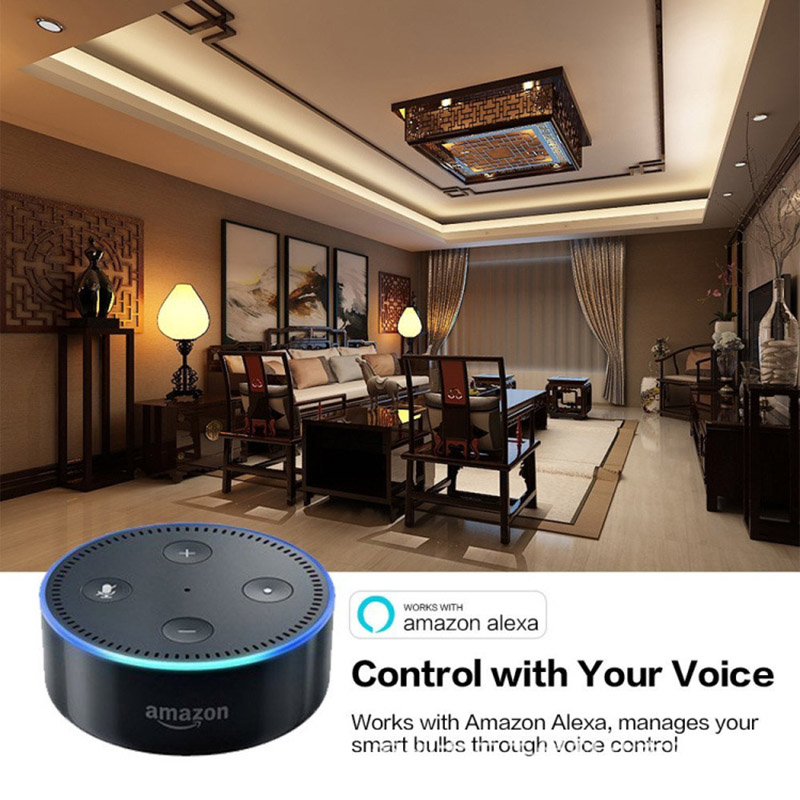 E27 WiFi Smart RGBW LED Light Bulb - Compatible APP Remote Control, Alexa, Google Assistant